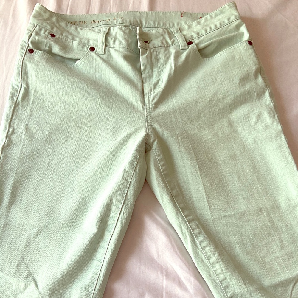 Talbots Signature Slim Crop Jeans in Mint